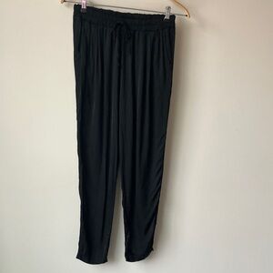 MILIO MILANO Viscose Jogger Style Jet Black Elastic Waist Pants Women’s Size S